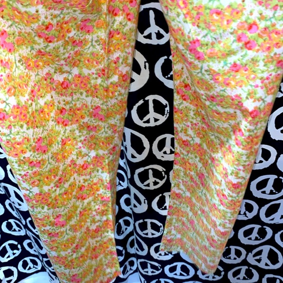 FLORAL WORK ORDER ANKLE/CROP PANTS ZIP FRONT SZ 4 PINK/GREEN/CREAM - Picture 7 of 12